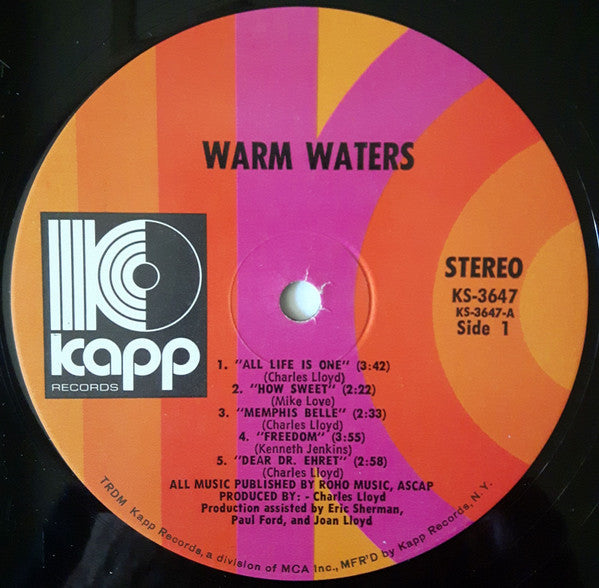 Charles Lloyd - Warm Waters - LP