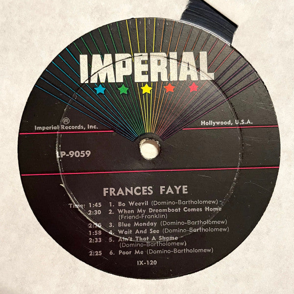 Frances Faye - Frances Faye Swings Fats Domino - LP
