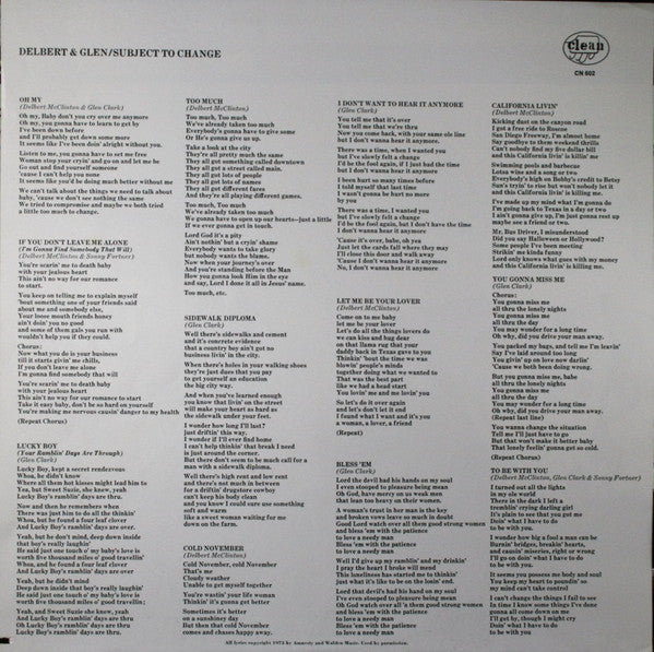 Delbert & Glen - Subject To Change - LP