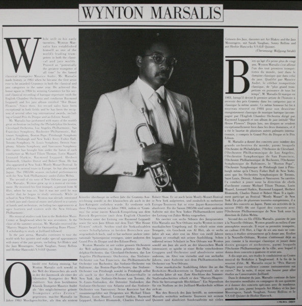 Wynton Marsalis - Tomasi* / Jolivet* - Philharmonia Orchestra, Esa-Pekka Salonen - Tomasi: Concerto For Trumpet And Orchestra / Jolivet: Concerto No. 2 For Trumpet - Concertino For Trumpet, String Orchestra And Piano - LP