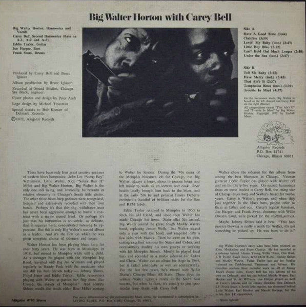 Big Walter Horton* With Carey Bell - Big Walter Horton With Carey Bell - LP