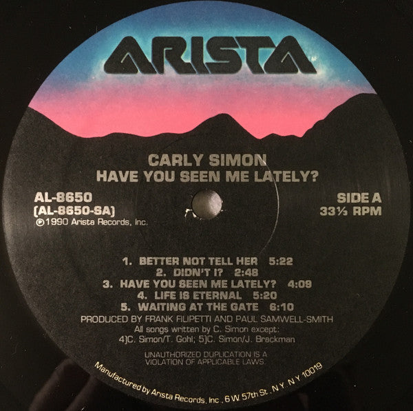Carly Simon - Have You Seen Me Lately? - LP