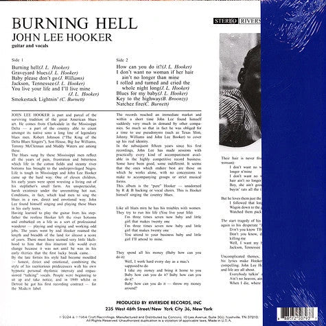 John Lee Hooker - Burning Hell - LP
