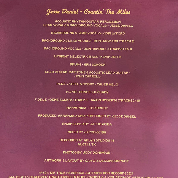 Jesse Daniel  - Countin' The Miles - LP