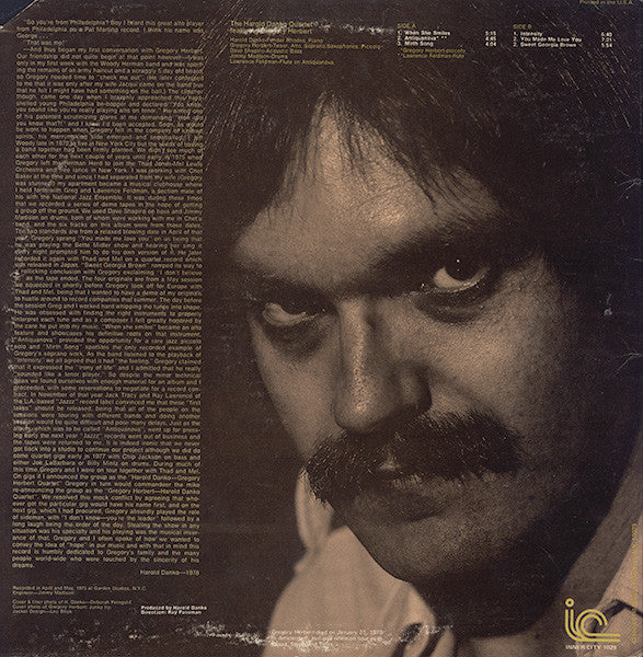 The Harold Danko Quartet* Featuring Gregory Herbert - The Harold Danko Quartet Featuring Gregory Herbert - LP