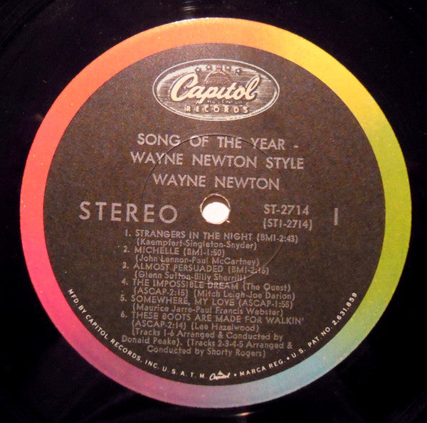 Wayne Newton - Song Of The Year - Wayne Newton Style - LP