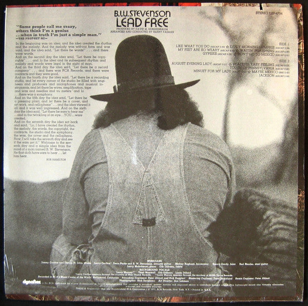 B.W. Stevenson - Lead Free - LP