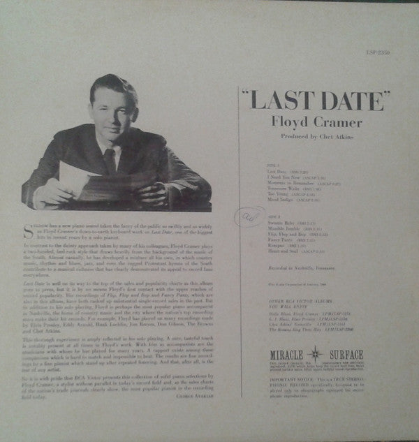 Floyd Cramer - Last Date - LP