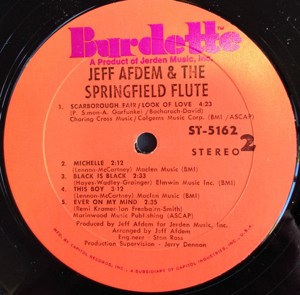 Jeff Afdem & The Springfield Flute* - Jeff Afdem & The Springfield Flute - LP
