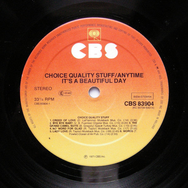 It's A Beautiful Day - Choice Quality Stuff/Anytime - LP