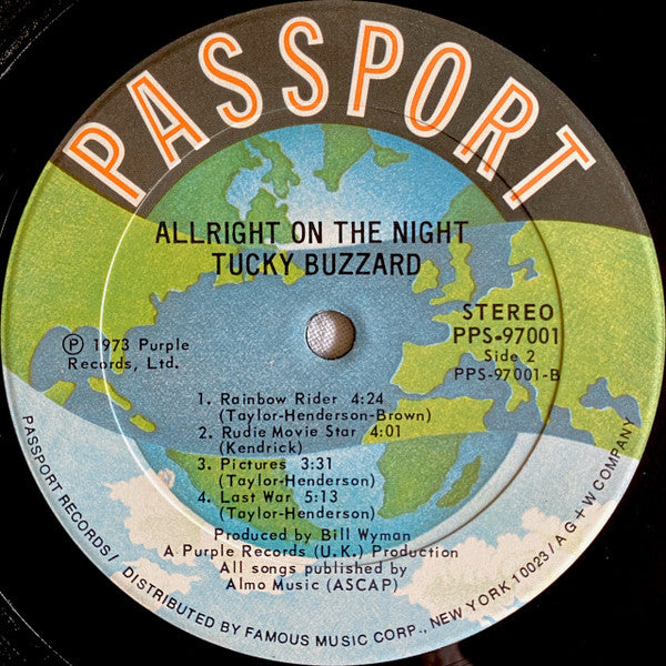 Tucky Buzzard - Allright On The Night - LP