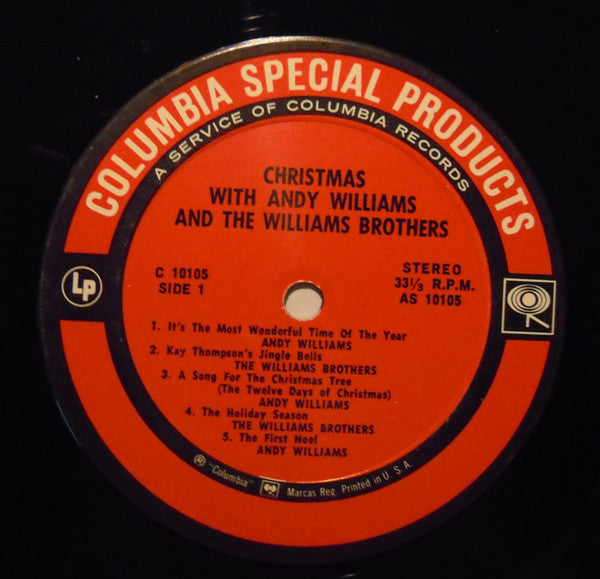 Andy Williams & The Williams Brothers  - Christmas With Andy Williams And The Williams Brothers - LP