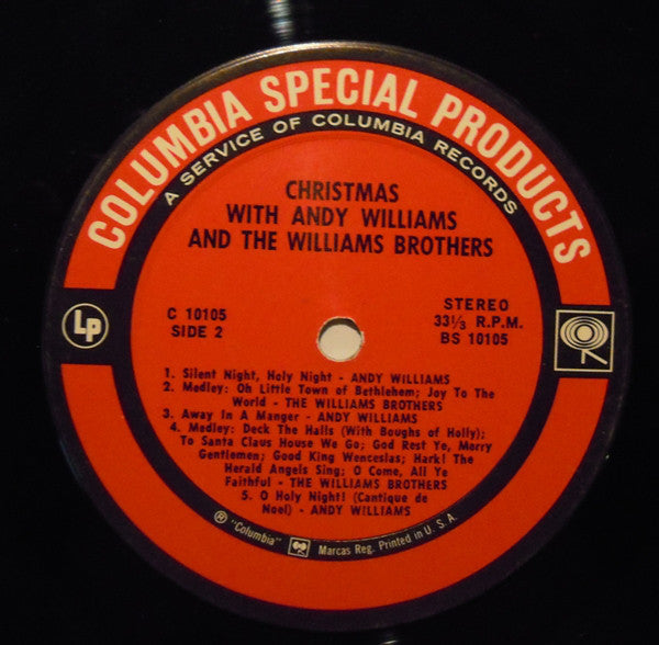 Andy Williams & The Williams Brothers  - Christmas With Andy Williams And The Williams Brothers - LP