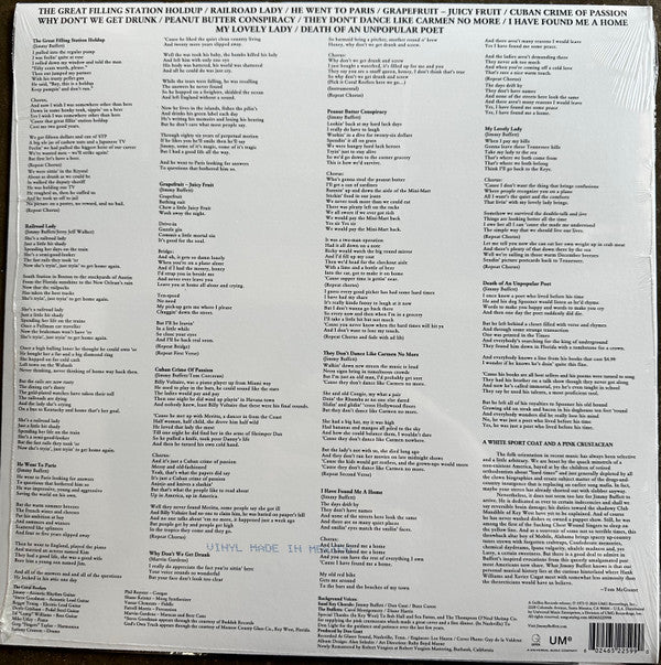 Jimmy Buffett - A White Sport Coat And A Pink Crustacean - LP