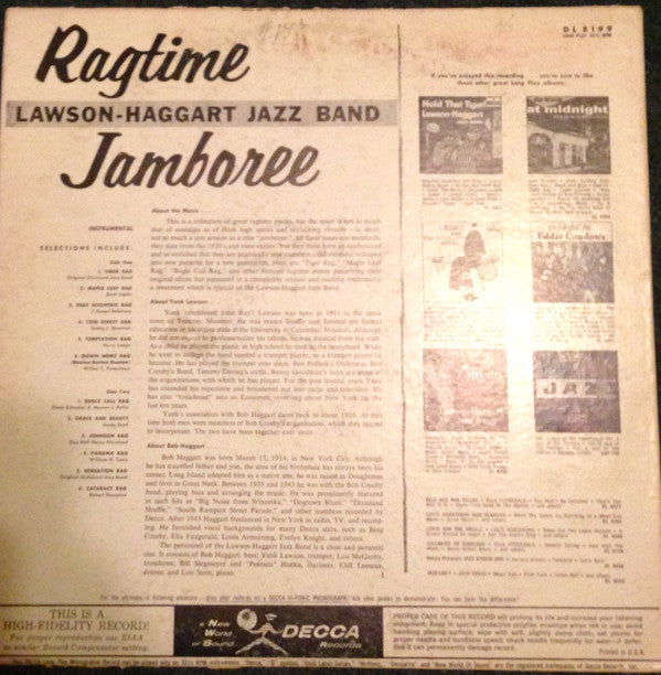 Lawson-Haggart Jazz Band - Ragtime Jamboree - LP
