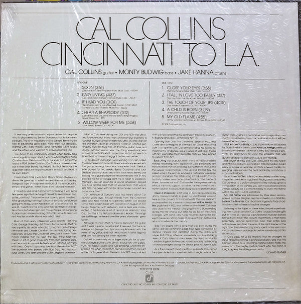 Cal Collins - Cincinnati To L.A. - LP