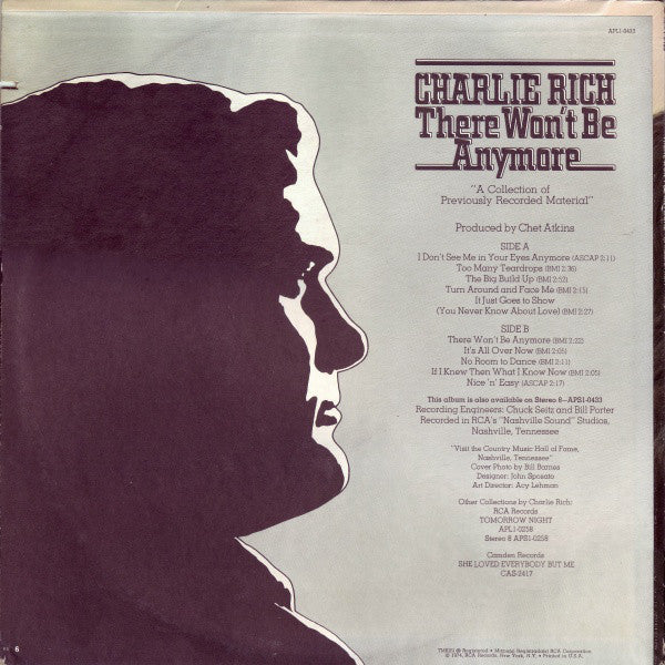 Charlie Rich - There Won't Be Anymore - LP