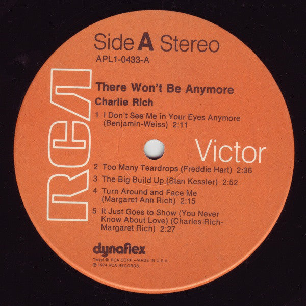 Charlie Rich - There Won't Be Anymore - LP