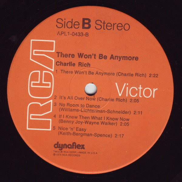 Charlie Rich - There Won't Be Anymore - LP
