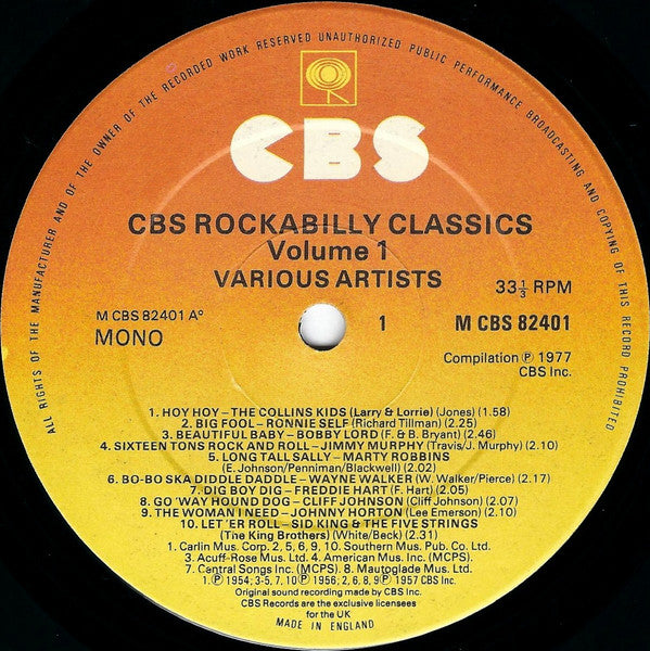 Various - CBS Rockabilly Classics Vol.1 - Rockabilly - LP