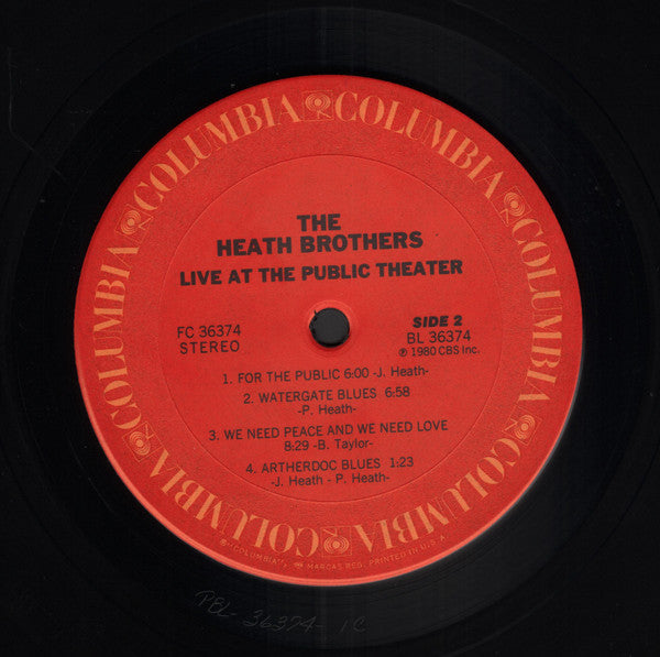 The Heath Bros.* - Live At The Public Theater - LP