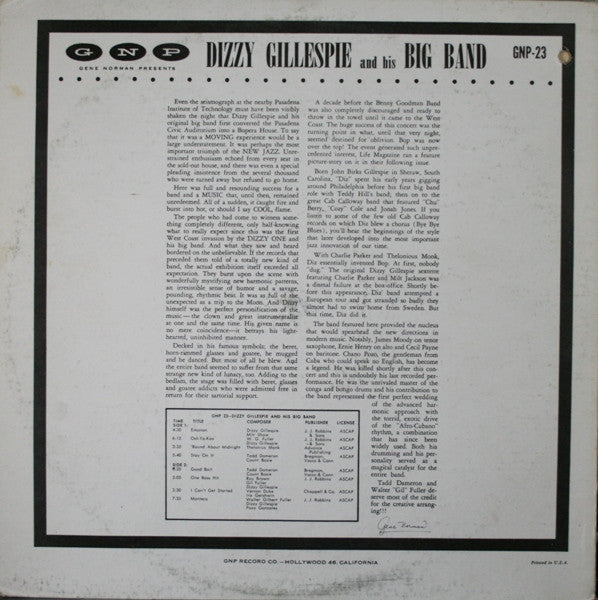 Dizzy Gillespie Big Band - In Concert - LP