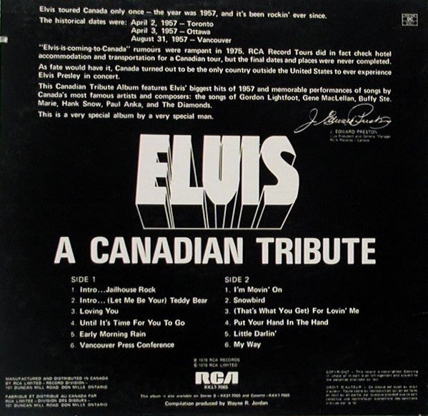 Elvis Presley - A Canadian Tribute - LP