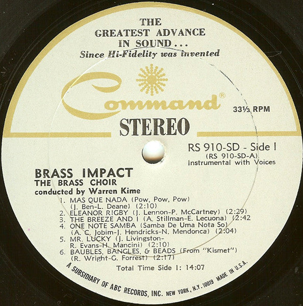 The Brass Choir Conducted By Warren Kime - Brass Impact - LP