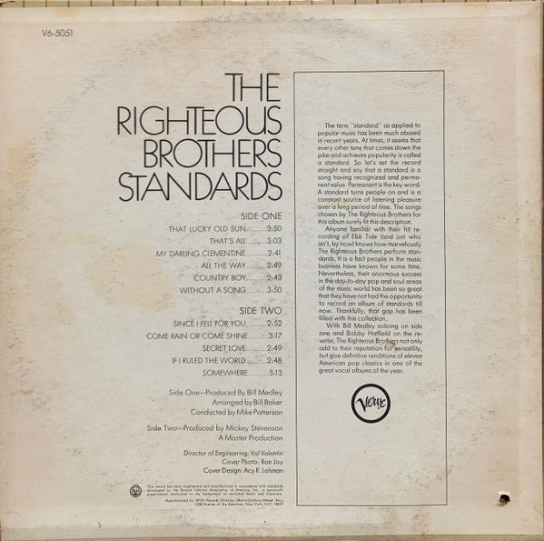 The Righteous Brothers - Standards - LP