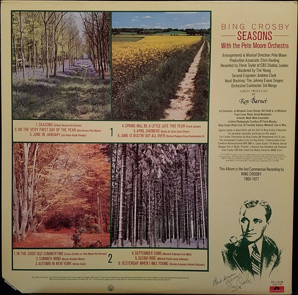 Bing Crosby With The Pete Moore Orchestra* - Seasons - LP