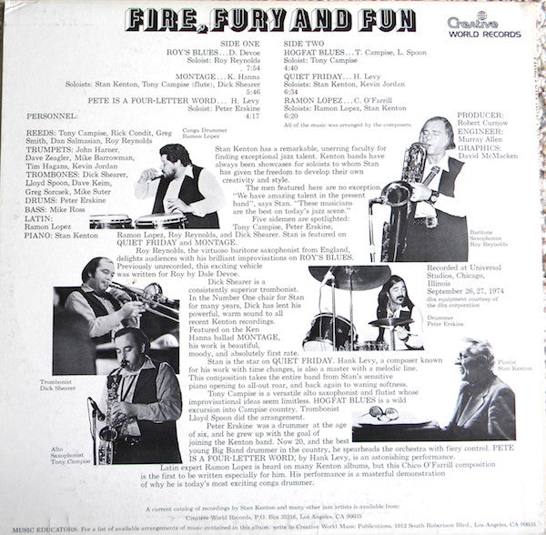 Stan Kenton And His Orchestra - Fire, Fury And Fun - LP