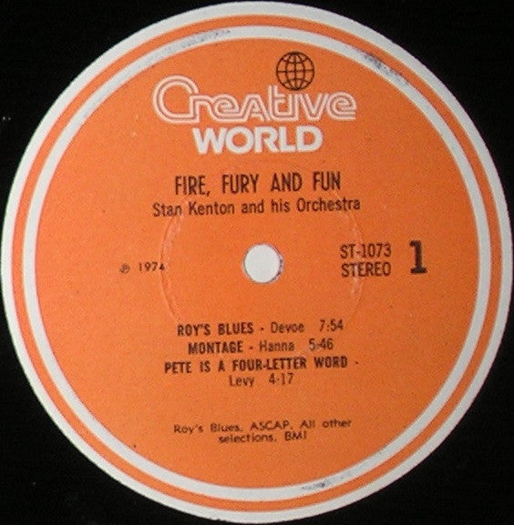 Stan Kenton And His Orchestra - Fire, Fury And Fun - LP