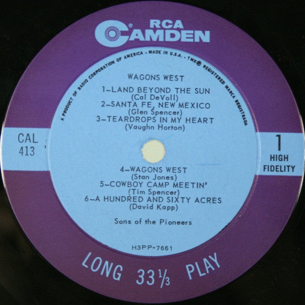 Sons Of The Pioneers* - Wagons West - LP