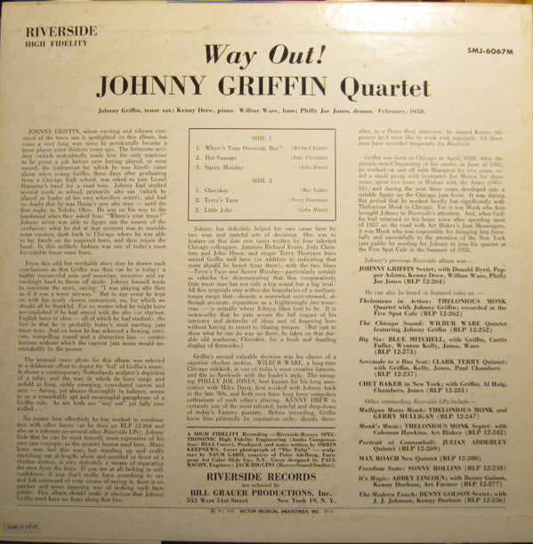 Johnny Griffin Quartet* - Way Out! - LP