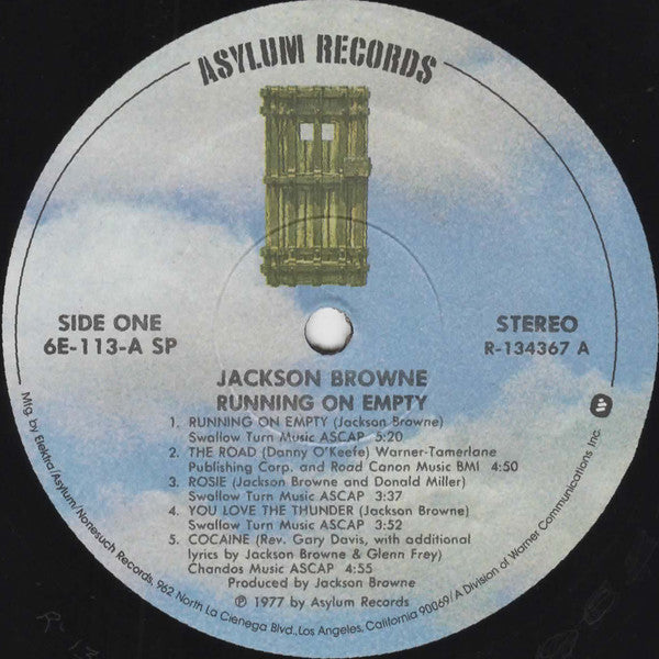 Jackson Browne - Running On Empty - LP