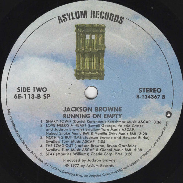 Jackson Browne - Running On Empty - LP