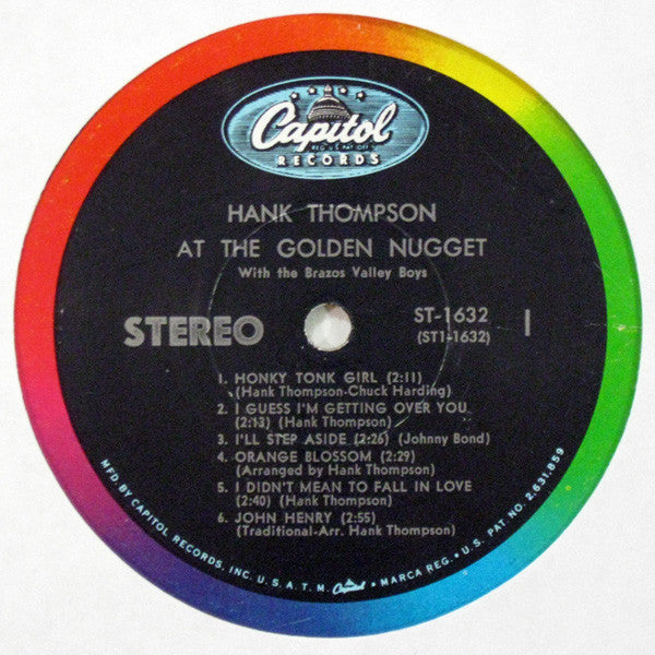 Hank Thompson With The Brazos Valley Boys* - Hank Thompson At The Golden Nugget - LP