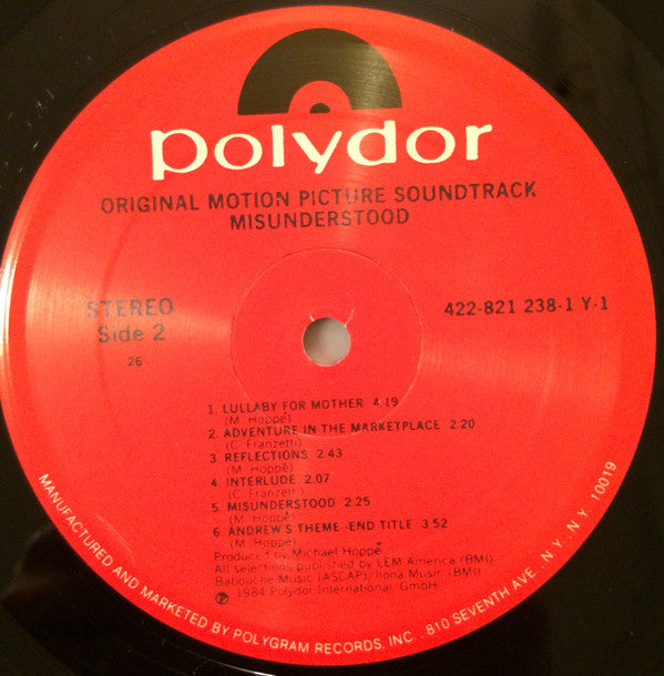 Michael Hoppé, Carlos Franzetti - Misunderstood (Original Motion Picture Soundtrack) - LP