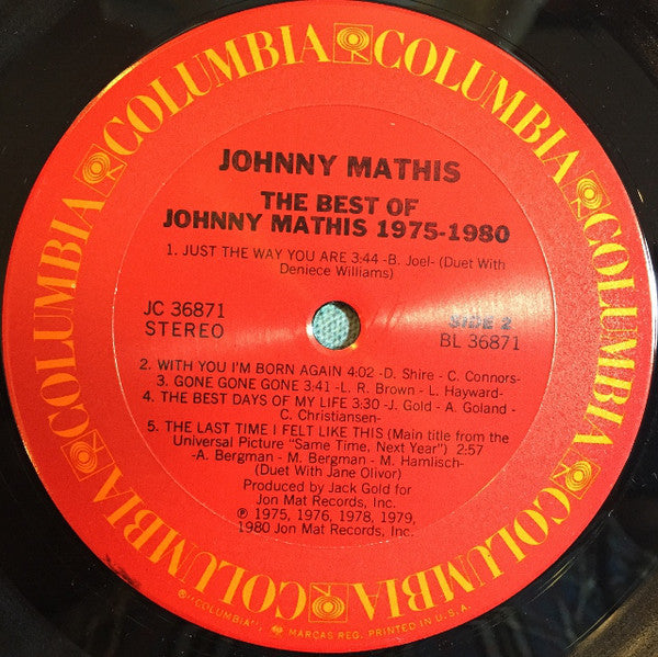 Johnny Mathis - The Best Of Johnny Mathis: 1975-1980 - LP
