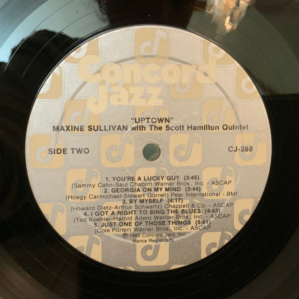 Maxine Sullivan With The Scott Hamilton Quintet - Uptown - LP