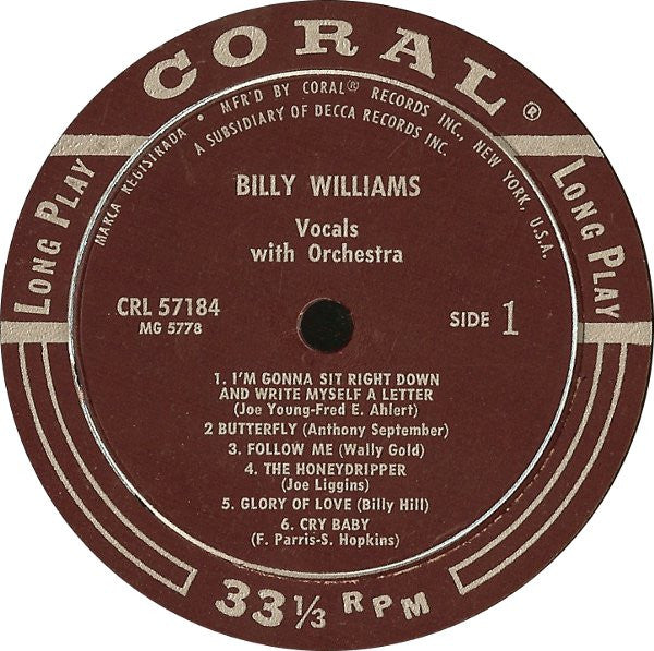 Billy Williams (5) - Billy Williams - LP