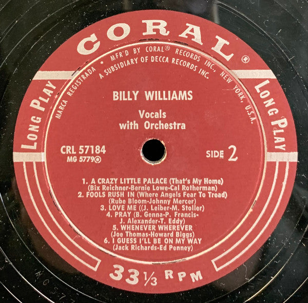 Billy Williams (5) - Billy Williams - LP