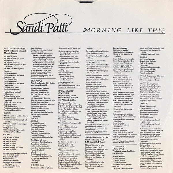 Sandi Patti* - Morning Like This - LP