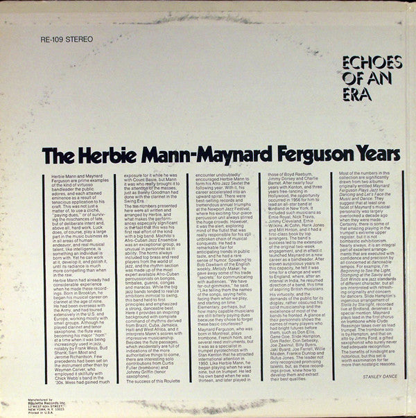 Herbie Mann / Maynard Ferguson - The Herbie Mann-Maynard Ferguson Years - LP