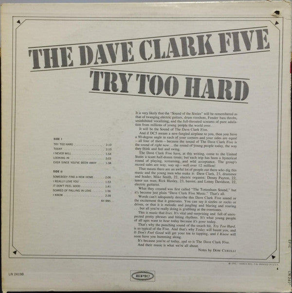The Dave Clark Five - Try Too Hard - LP