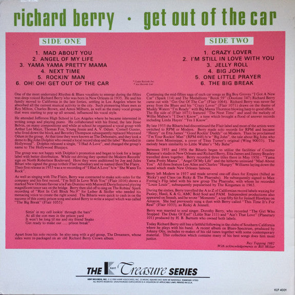 Richard Berry - Get Out Of The Car - LP