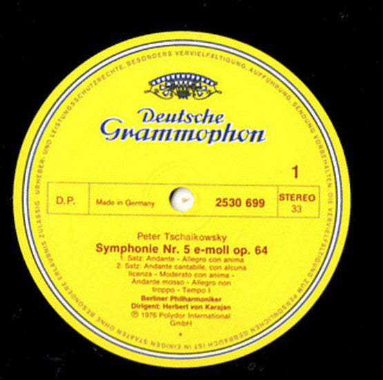 Tschaikowsky* - Berliner Philharmoniker ▪ Herbert von Karajan - Symphonie Nr. 5 - LP