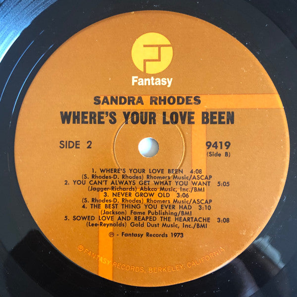 Sandra Rhodes - Where's Your Love Been - LP