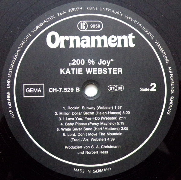 Katie Webster - 200% Joy! - LP