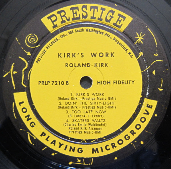 Roland Kirk With Jack McDuff* - Kirk's Work - LP
